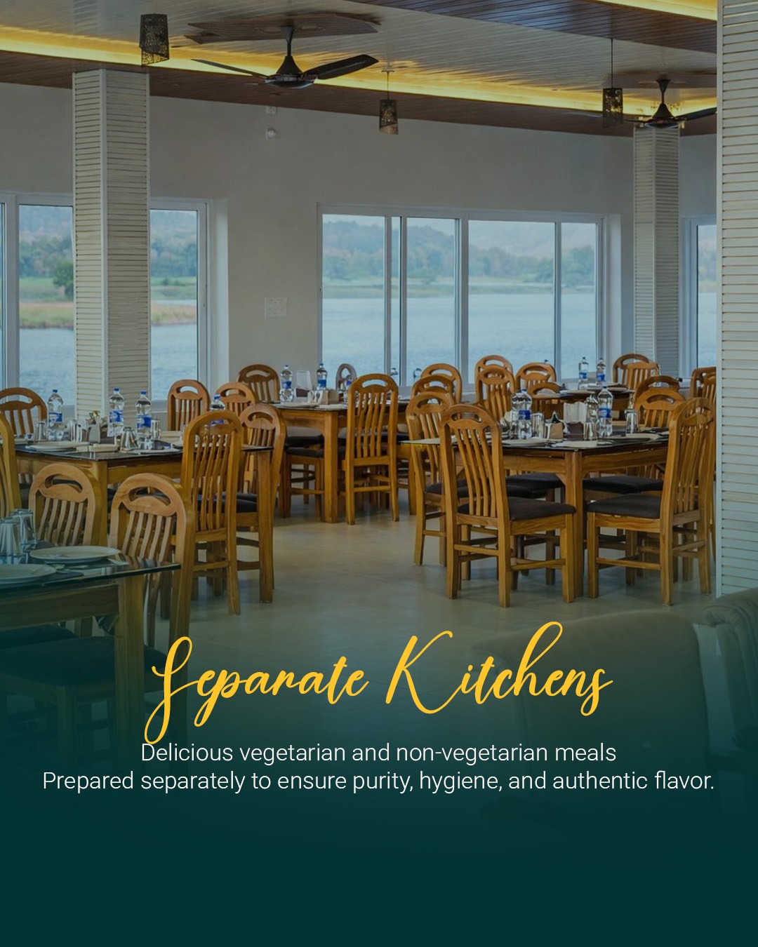 Separate kitchens for delicious vegetarian and non-vegetarian food