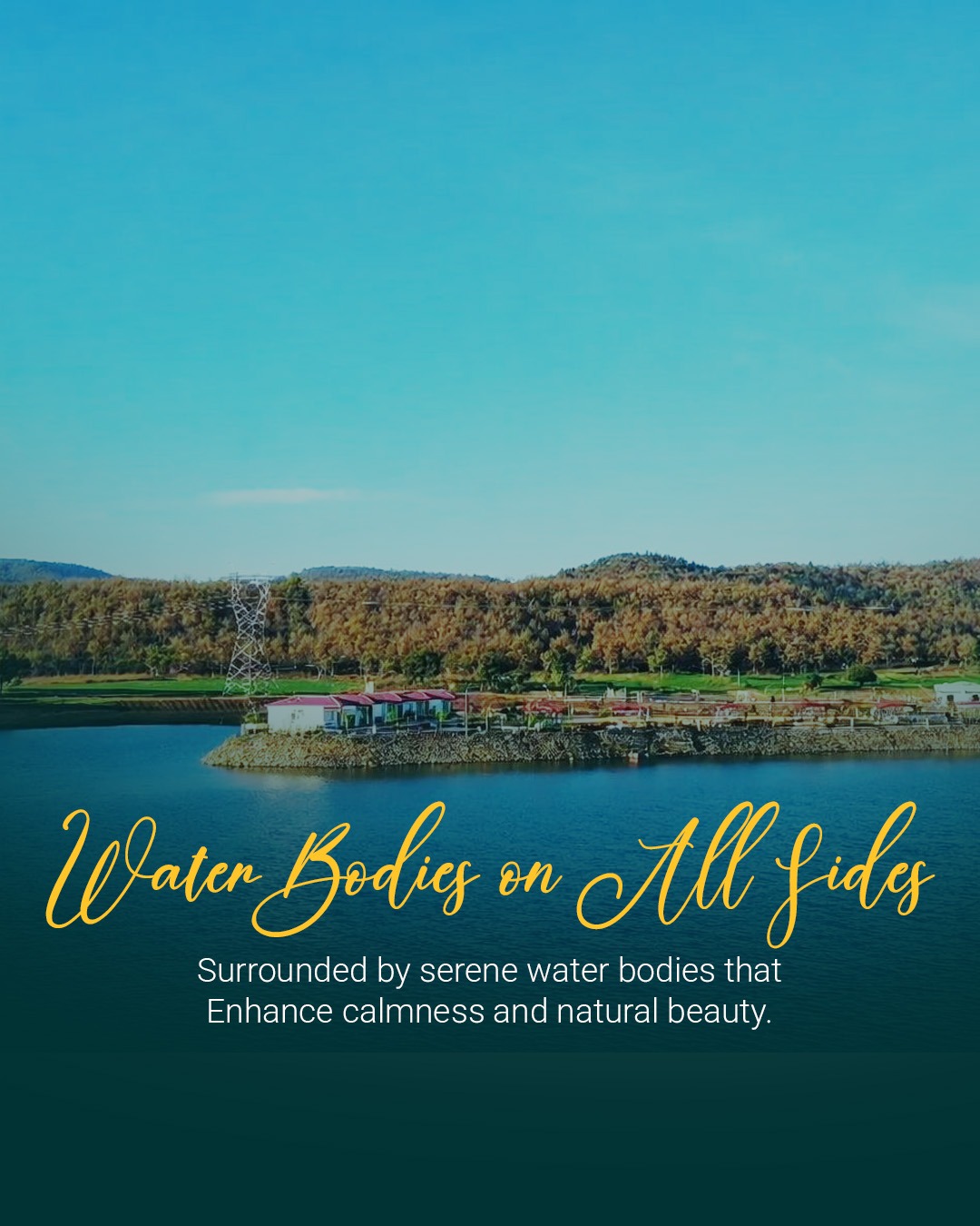 Water bodies on all sides